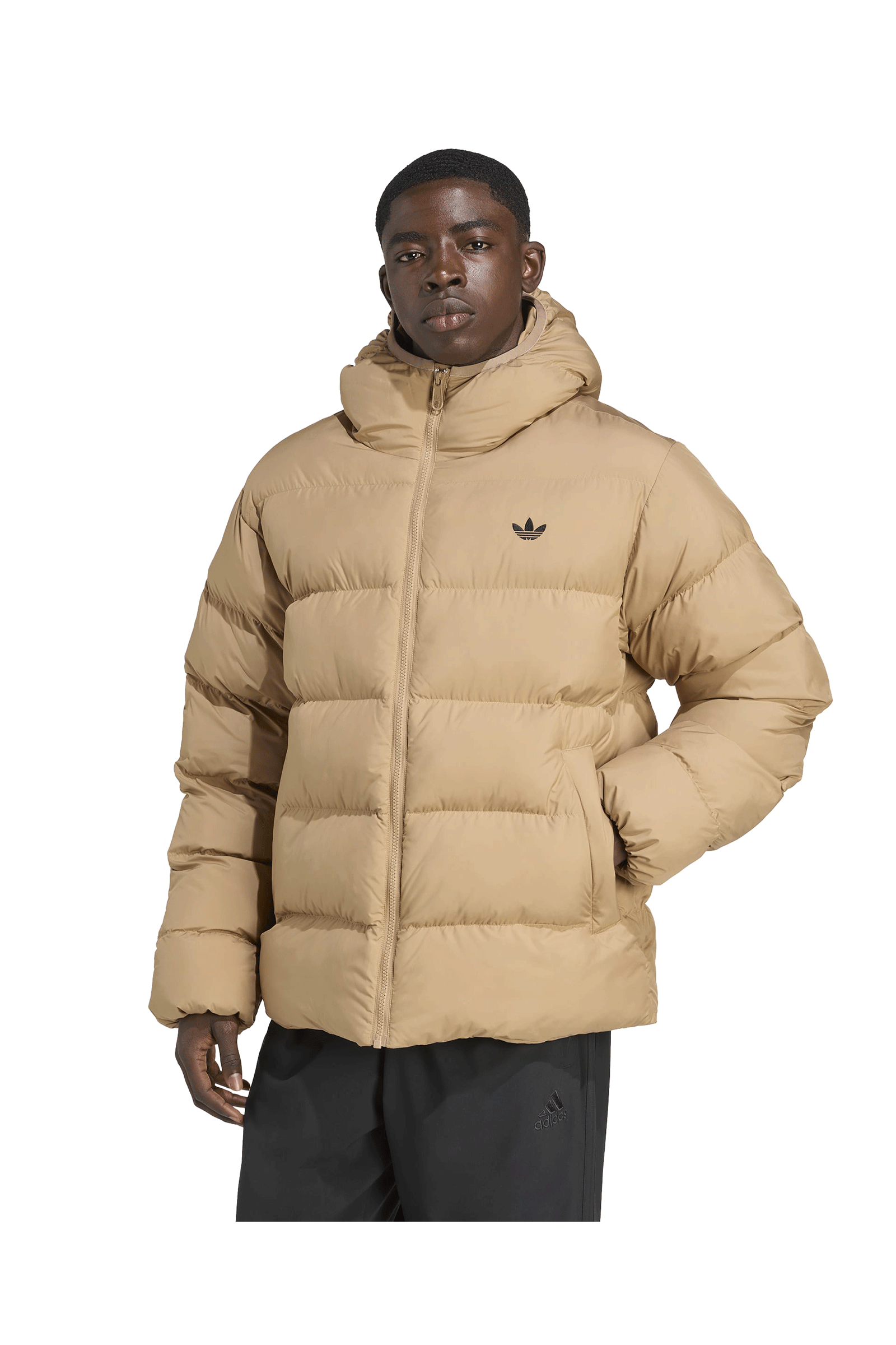 Adidas Tonal Hooded Puffer Jacket Beige Men - ADIDAS ORIGINALS